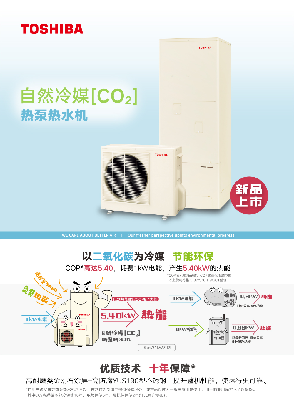 东芝天然冷媒热泵热水机全新上市